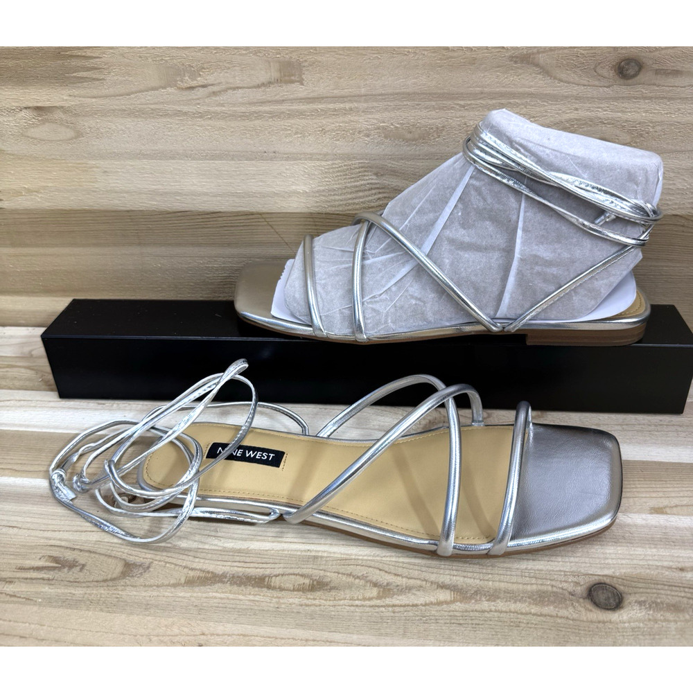 Sandals Nine West Silver Women's Size 8.5M